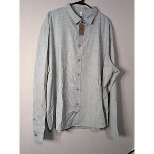 MAPICK Men's Linen Shirt Long Sleeve Button Untucked Dress size 4XL(495)